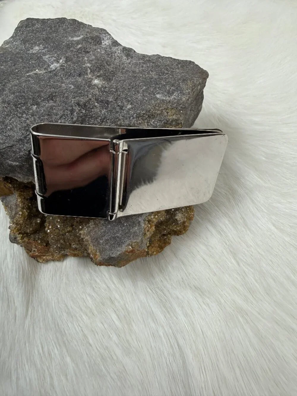 Vintage Hadley Hinged Money Clip Silver Tone 2